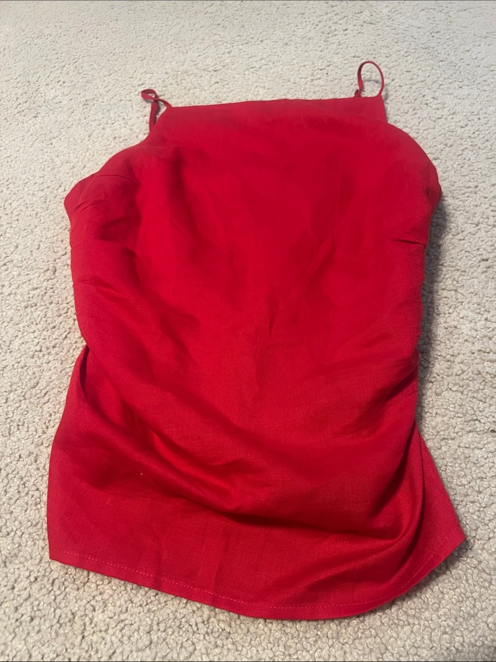 Madewell linen blend Women’s Red Spaghetti Strap Dress Top